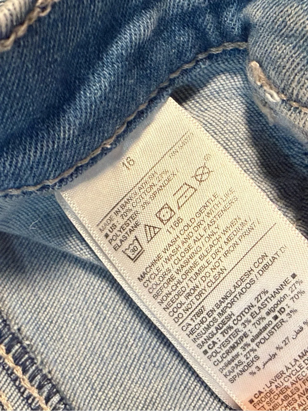 Old Navy Ballerina Jeggings Girls Size 16 Distressed Light Wash